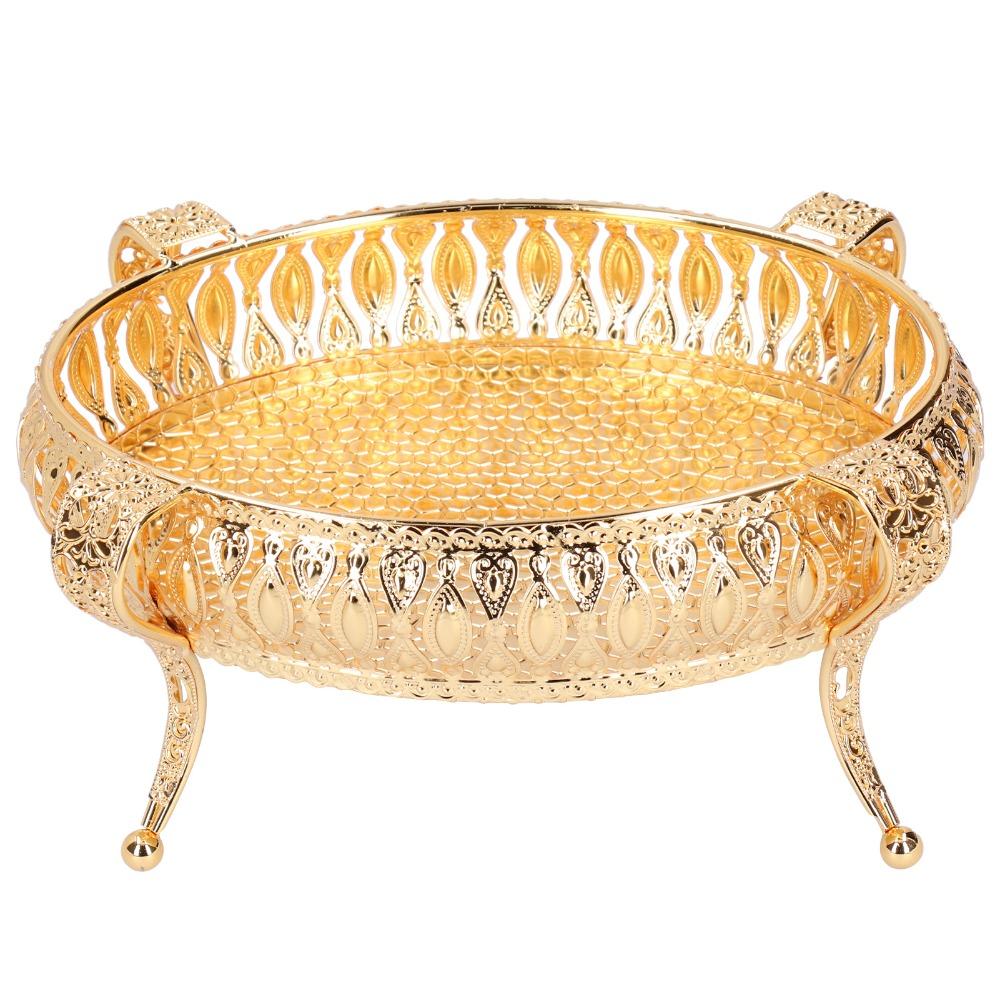 Oval Fruit Serving Tray Gold Decorative Food Platter Dessert Display Plate  Party Decoration