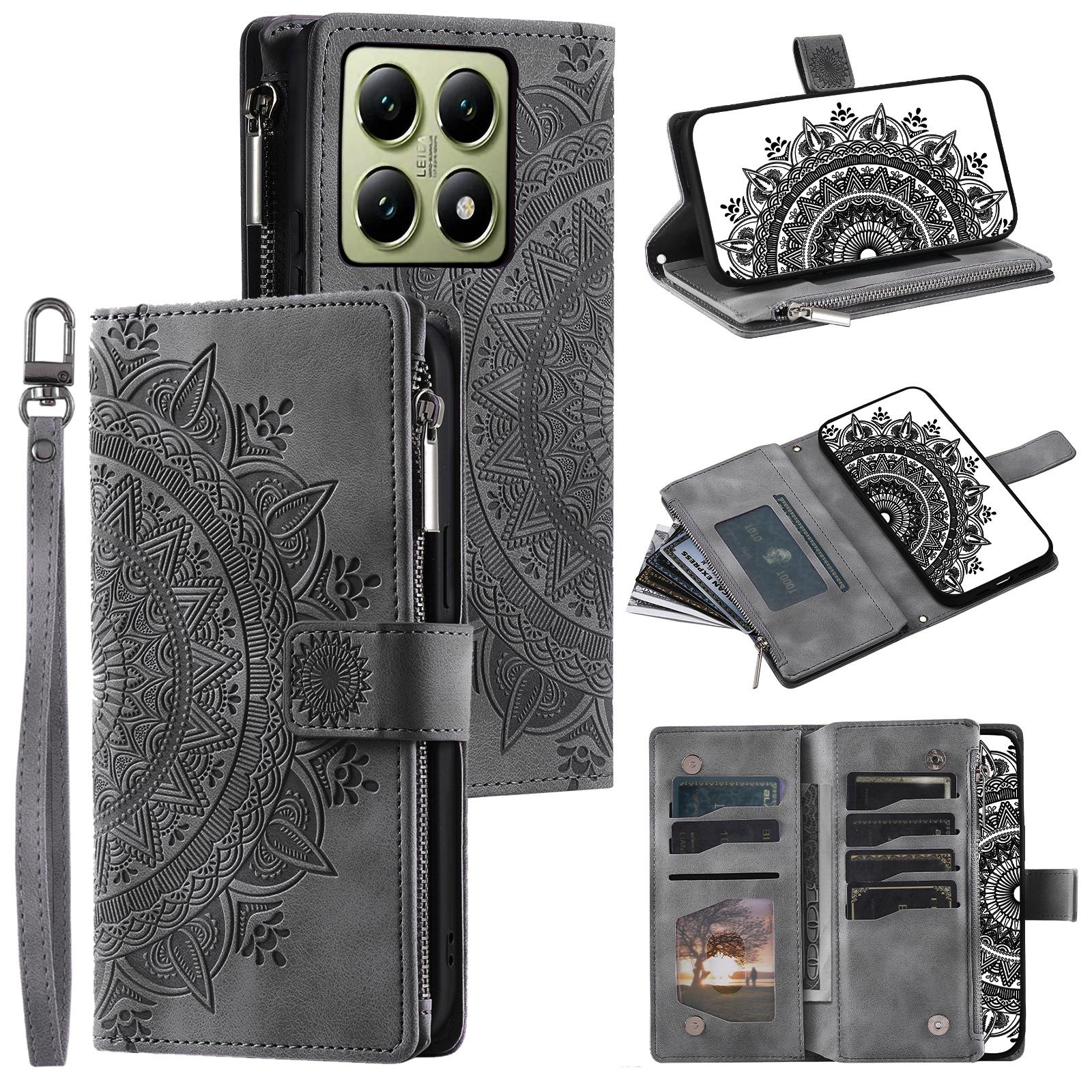 

Style 006 For Xiaomi 14T Pro Wallet Case PU Leather Phone Cover Mandala Flower Pattern D