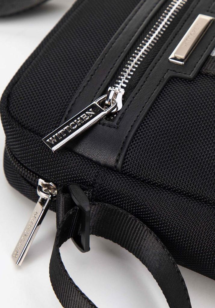 Wittchen Heren Messenger Bag Met Decoratieve Lint, Zwart, Zwart Polyester