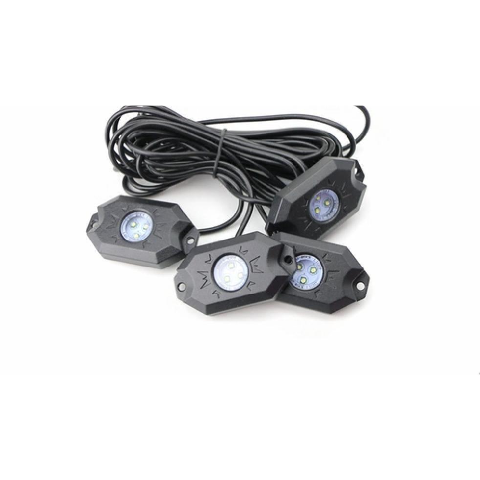 White 3-CREE 9W High Power LED Rock Light Kit For Jeep Truck SUV Off-Road Boat