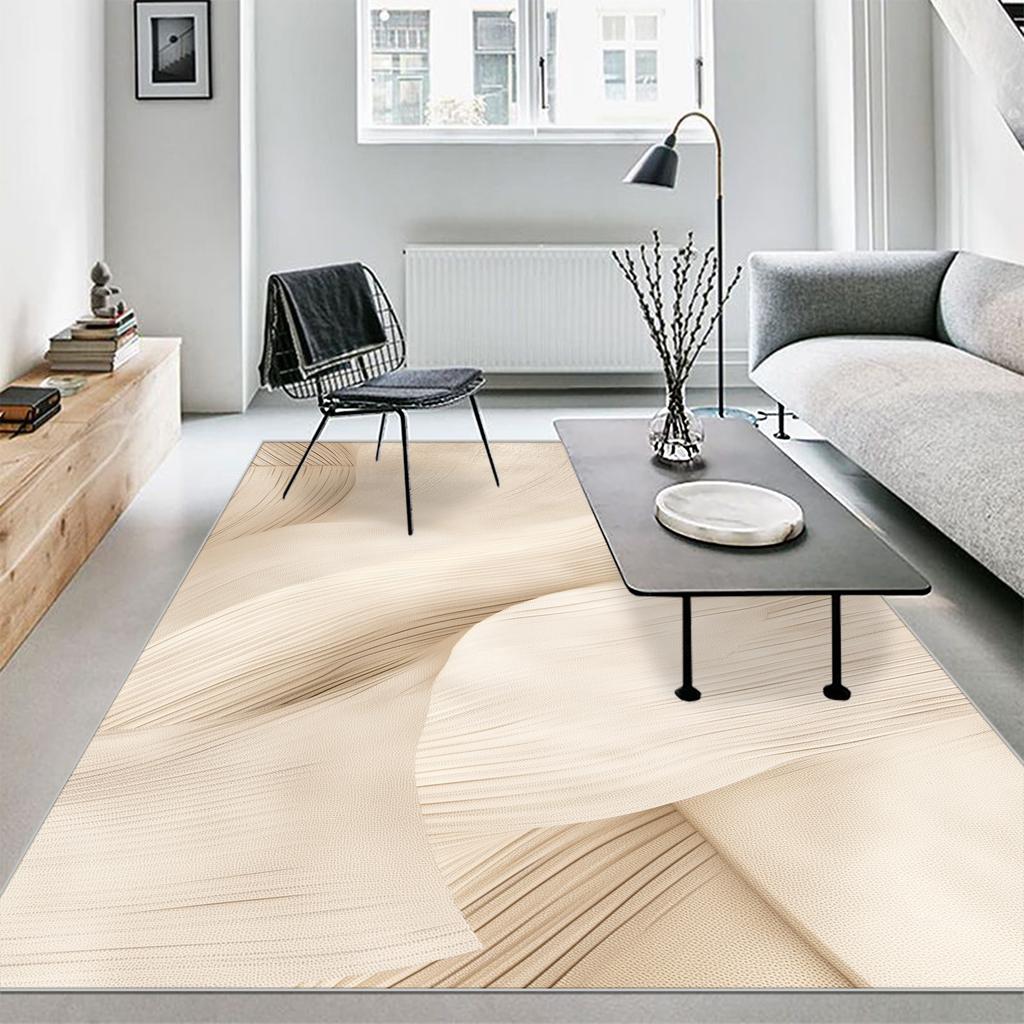 Modern Abstract Carpet Yellow Green Swirl Large Washable Rug for Living Room Bedroom Lounge Coffee Table Mat