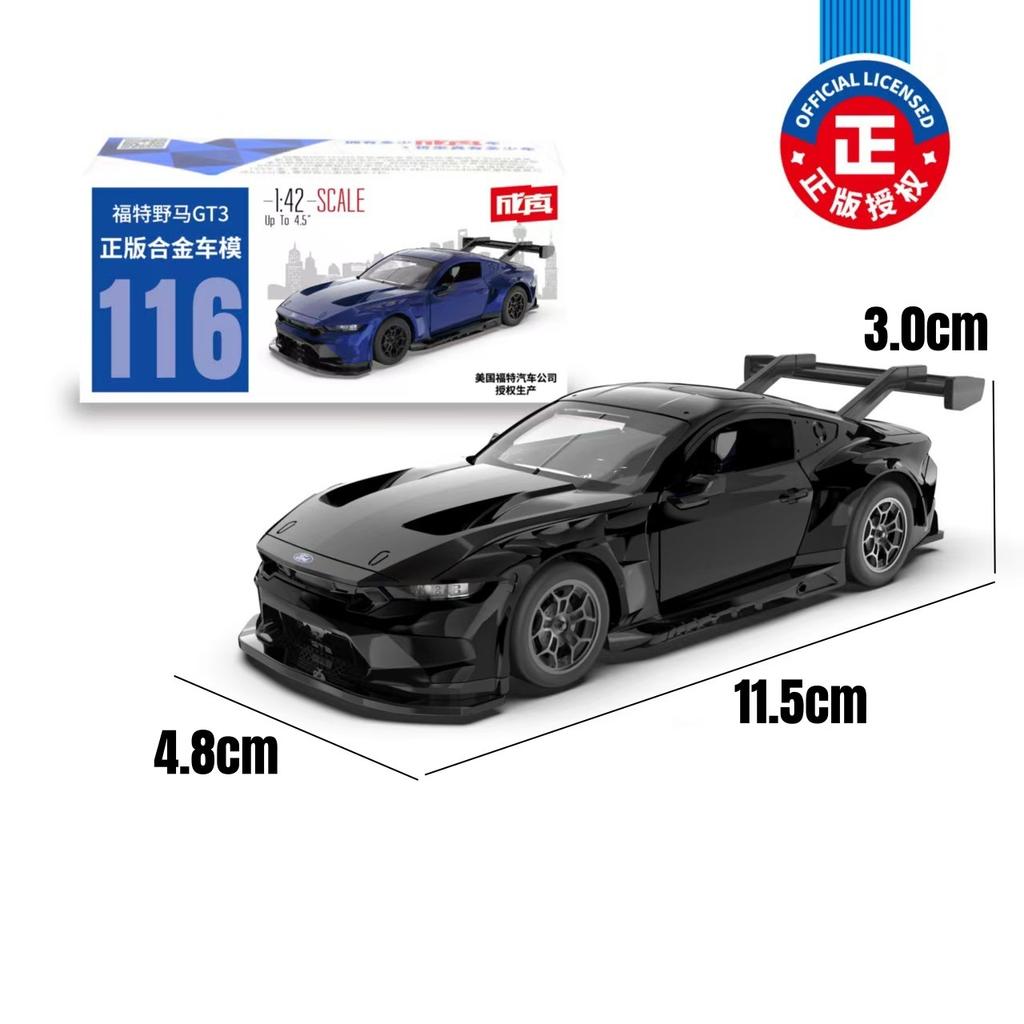 BLFE6 CCA 1:43 Ford Mustang GT3 Alloy Car Model Diecasts & Toy Vehicles Miniature Scale Model Car For Children Collection Gifts