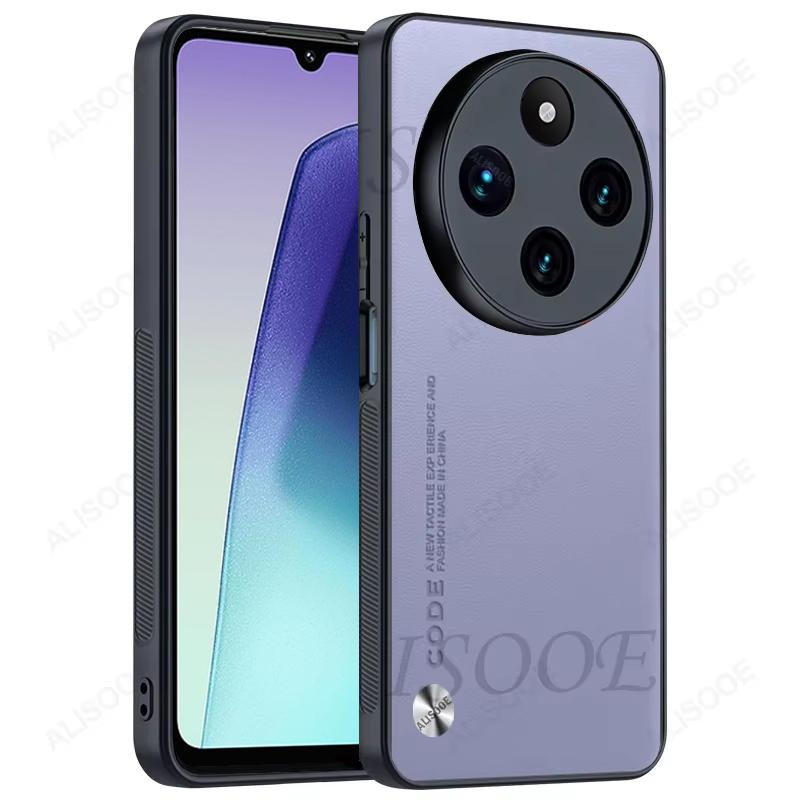 

Funda for Redmi 14C Case Luxury Fiber Texture PU-Leather Protection Cover for Xiaomi Redmi 14C Shockproof Capa for Redmi 14C світло-фіолетового кольору