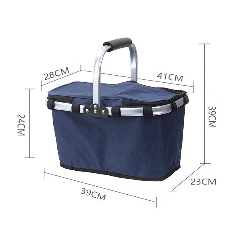 Folding Picnic Basket Conveniently Transport Meals Folding Insulation Bag Shopping Baskets Durable Food Basket