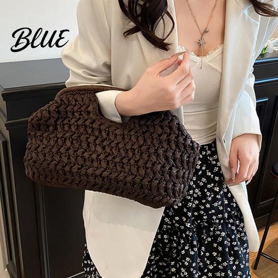 Bolso de Mano de Paja Natural Bolso Grande Tejido para Mujer