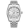 Men Women Fashion Casual Stainless Steel Calendar Diamante Wrist Watch for Business