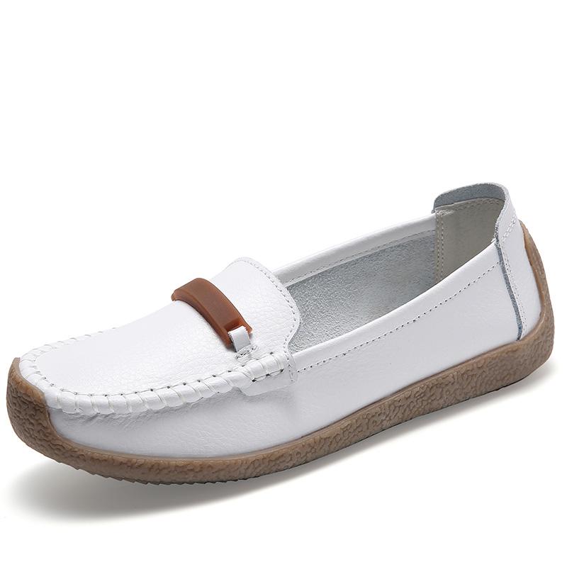 Fashion Women Moccasins Genuine Leather Shoes for Woman Slip On Loaders Ladies Casual Solid Flats Female Leisure Spring Footwear