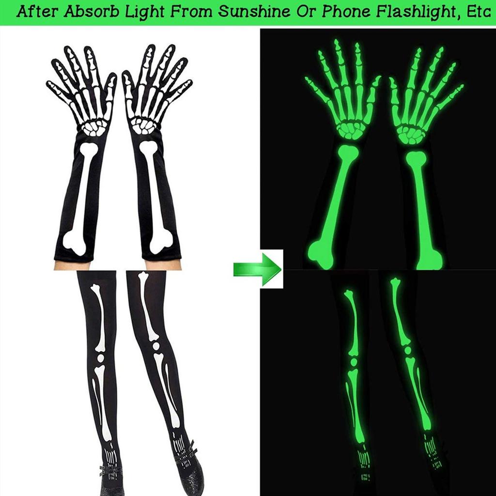 Skeleton Gloves Stockings Halloween Costume For Costume Role Play Accessories