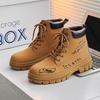 Nowe modne jesienne i zimowe męskie wysokie buty Martin dla studentów, mężczyzn i chłopców, modne buty robocze z miękką podeszwą, ochrona pracy, trampki Martin