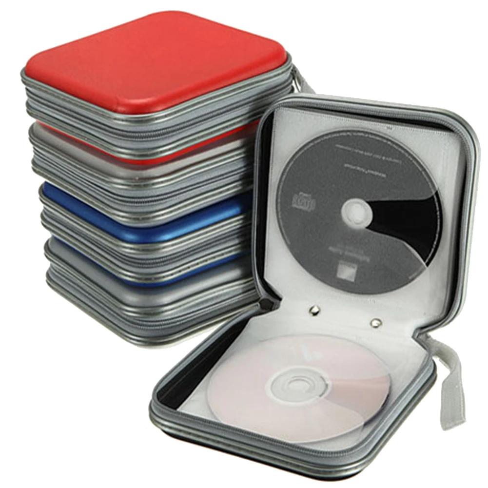 For Home Office Car CD Box Accessories 40 Capacity Compression CD PackagePortable CD DVD Case EVA Storage Bag with Zipper bianco