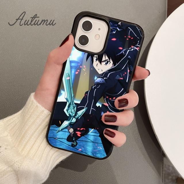 Kirito Schwert Art Online Telefon Fall für iPhone 11 12 13 14 Pro Max mini X XR XS SE 2020 6S 7 8 Plus Samsung Galaxy S21 S22 Abdeckung