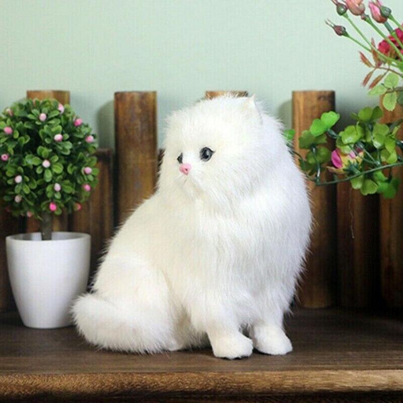 1Pc Simulation Persian Cat Toy Cute Persian Cat Realistic Plush Toy Children's Gift Desktop Toy Decoration