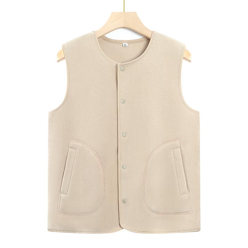 Mom s Double-Sided Fleece Vest: Warm Autumn/Winter Women s Layer, Short Outerwear for Grandma s Comfort 2XL (100-125 lbs)