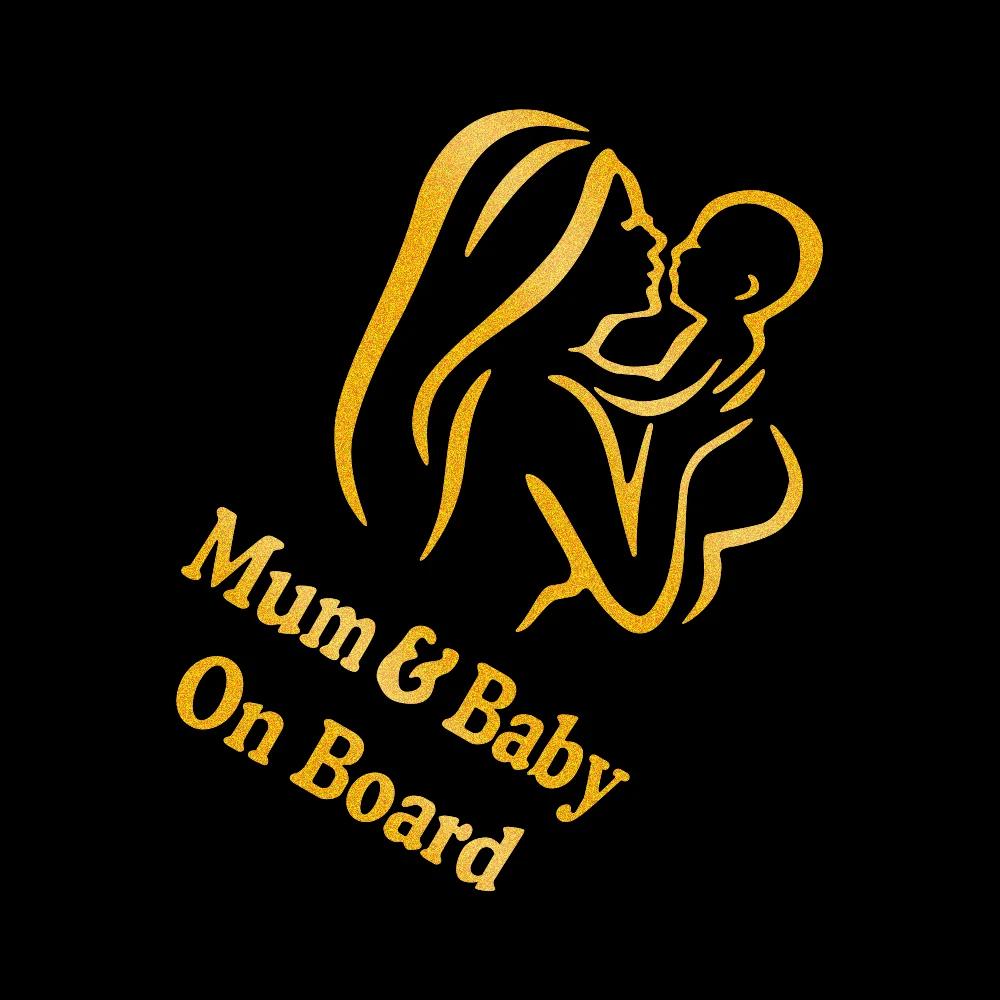 Mum and Baby on Board Sticker Car Warning Safety Creative Vinyl Film Decals Figure Styling Windshield Sticker Decor Accessories