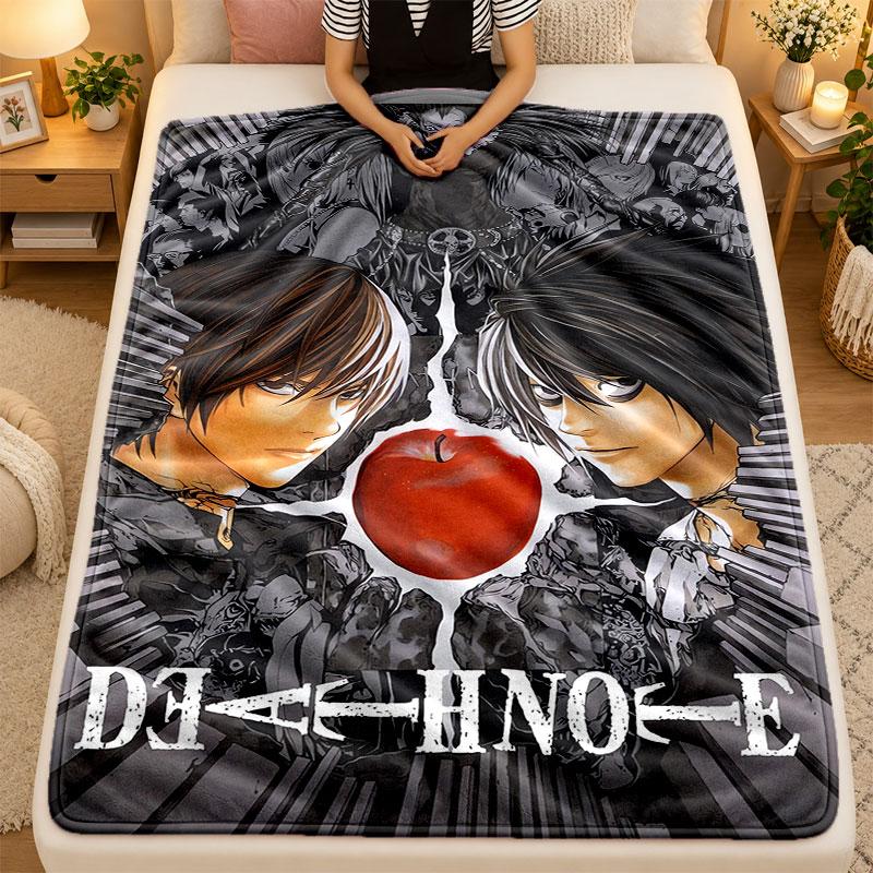 Flannel BlanketDeath Note Warm Soft Throw Blanket for Indoor Sofa Bed Living Room Use