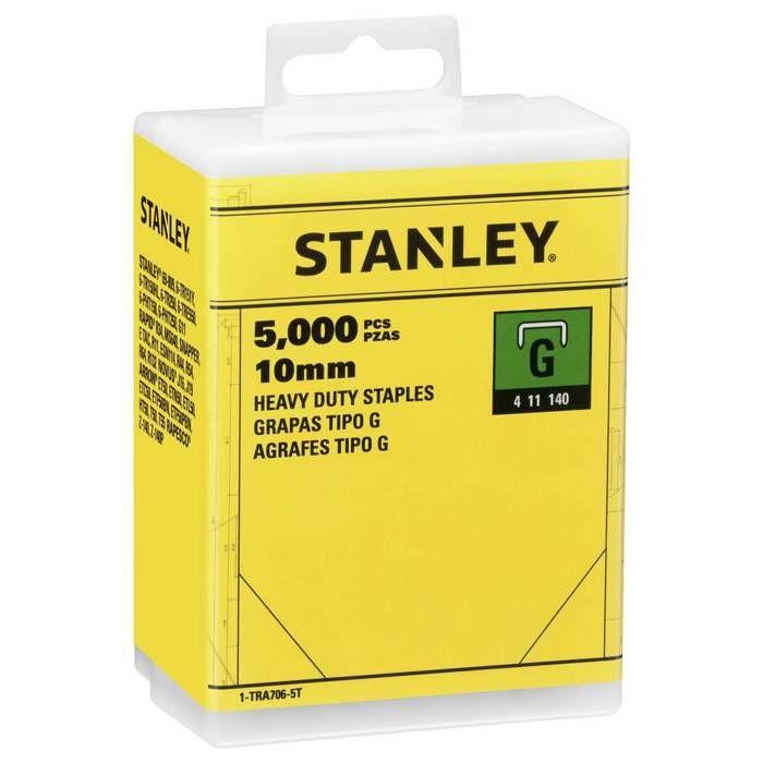 Agrafes 10 Mm - STANLEY - 1-TRA706-5T - Acier - Boîte De 5000 - Usage Papier