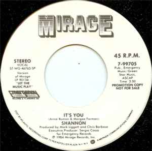 

7inch Record SHANNON - It s You 799705 Mirage 1984 US Dance & Electronica Used