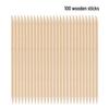Nail Art Kit: 100 Orange & Beech Wood Sticks (11.4 cm) for Nails and Cleaning