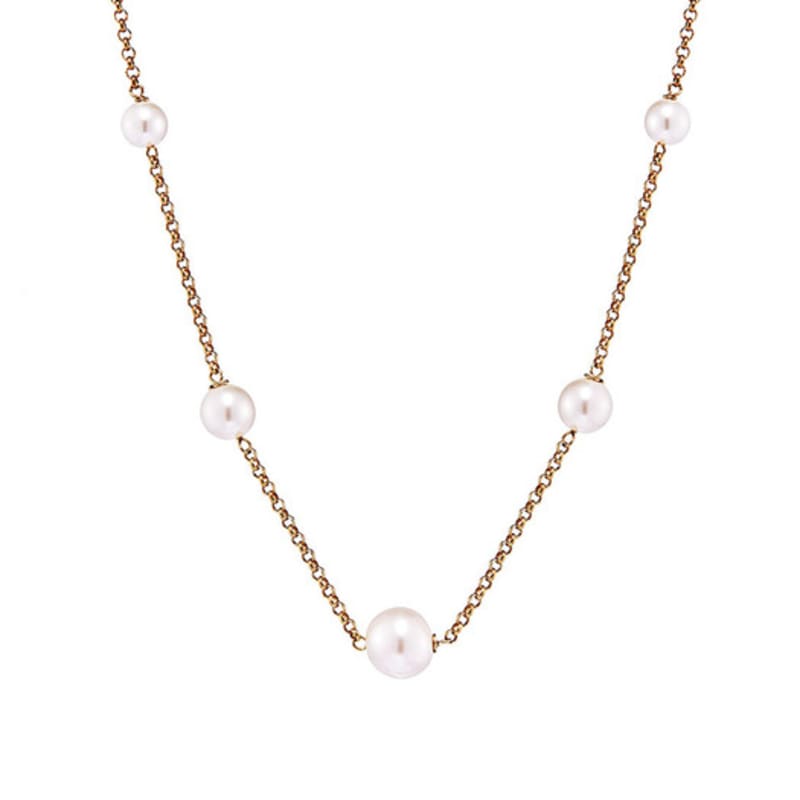 

TANI by MINETANI Classic Pearl Chain Necklace yellow gold