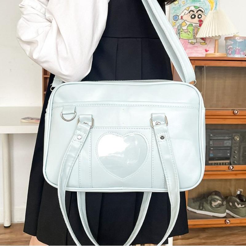 Japanese Kawaii Shoulder Bag for Women PU Leather Itabag Transparent Bag JK Tote Bag Handbags Preppy Bag Ita Bag Crossbody Bag