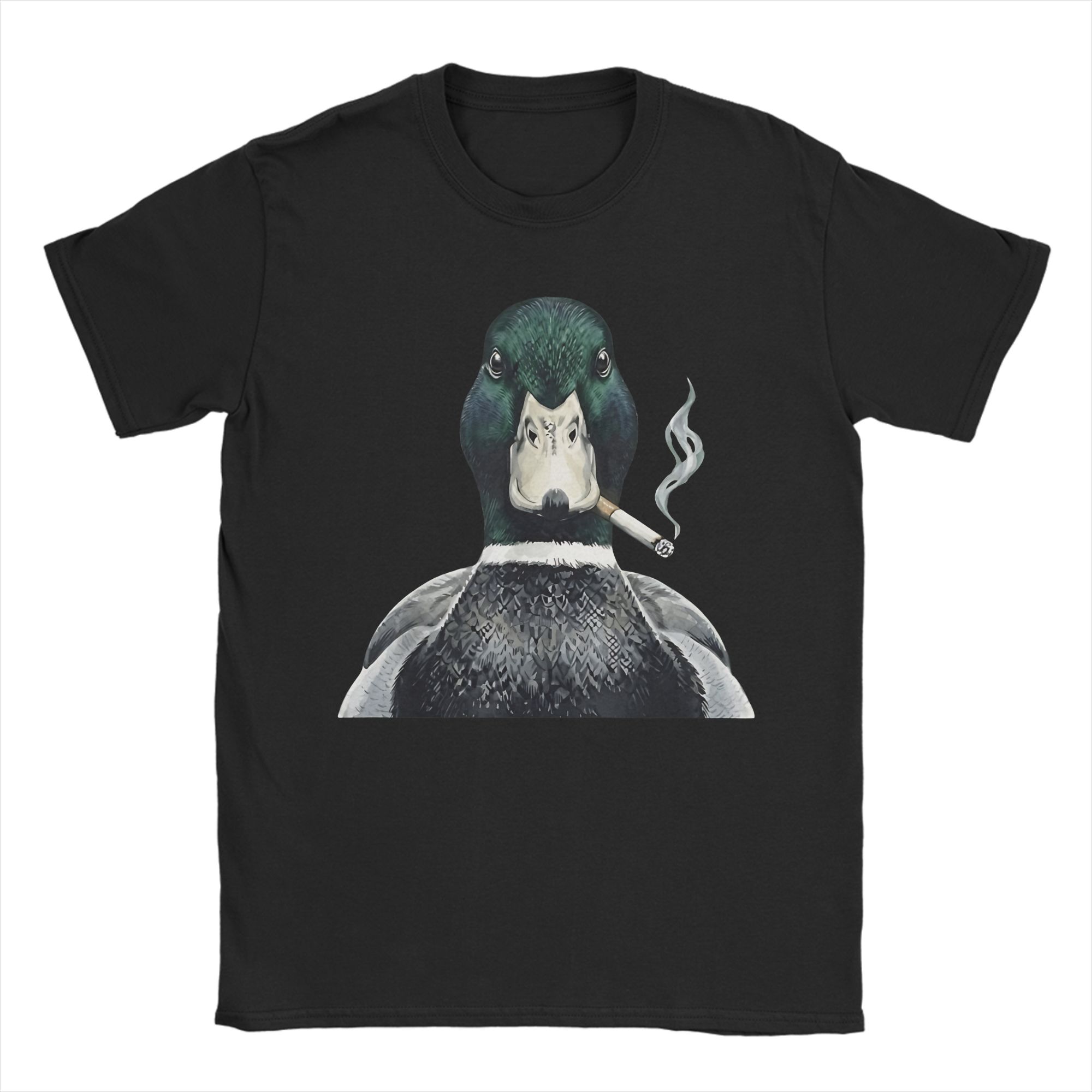 Mallard Smoking Cigarette Meme Funny Mallard Duck Hunting Graphic Printed T Shirt Unisex Women 100 Cotton Tee Shirt Clothing S