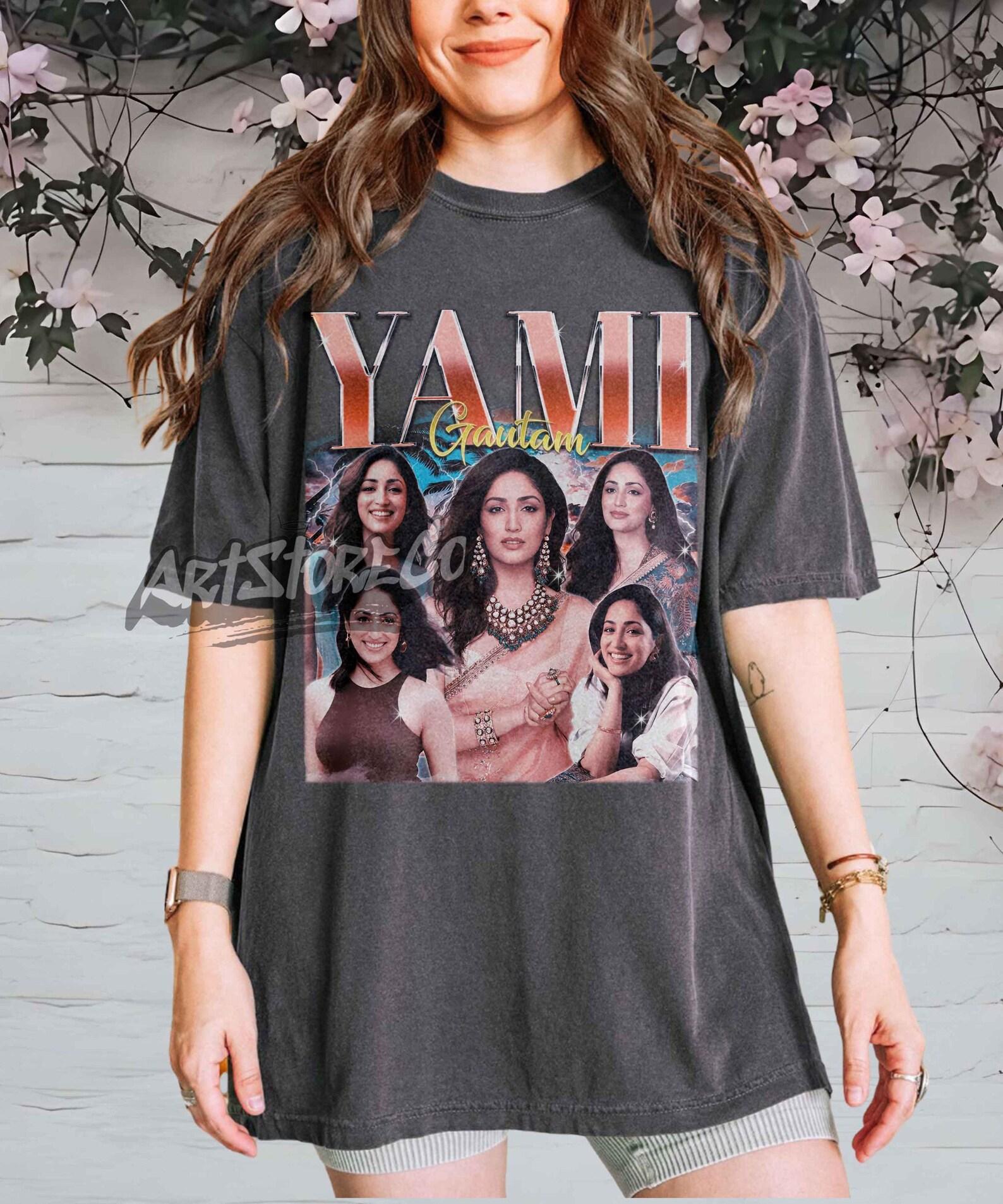 Yami Gautam Retro Collage T-Shirt, Vintage Bollywood Actor Graphic Tee 3XL