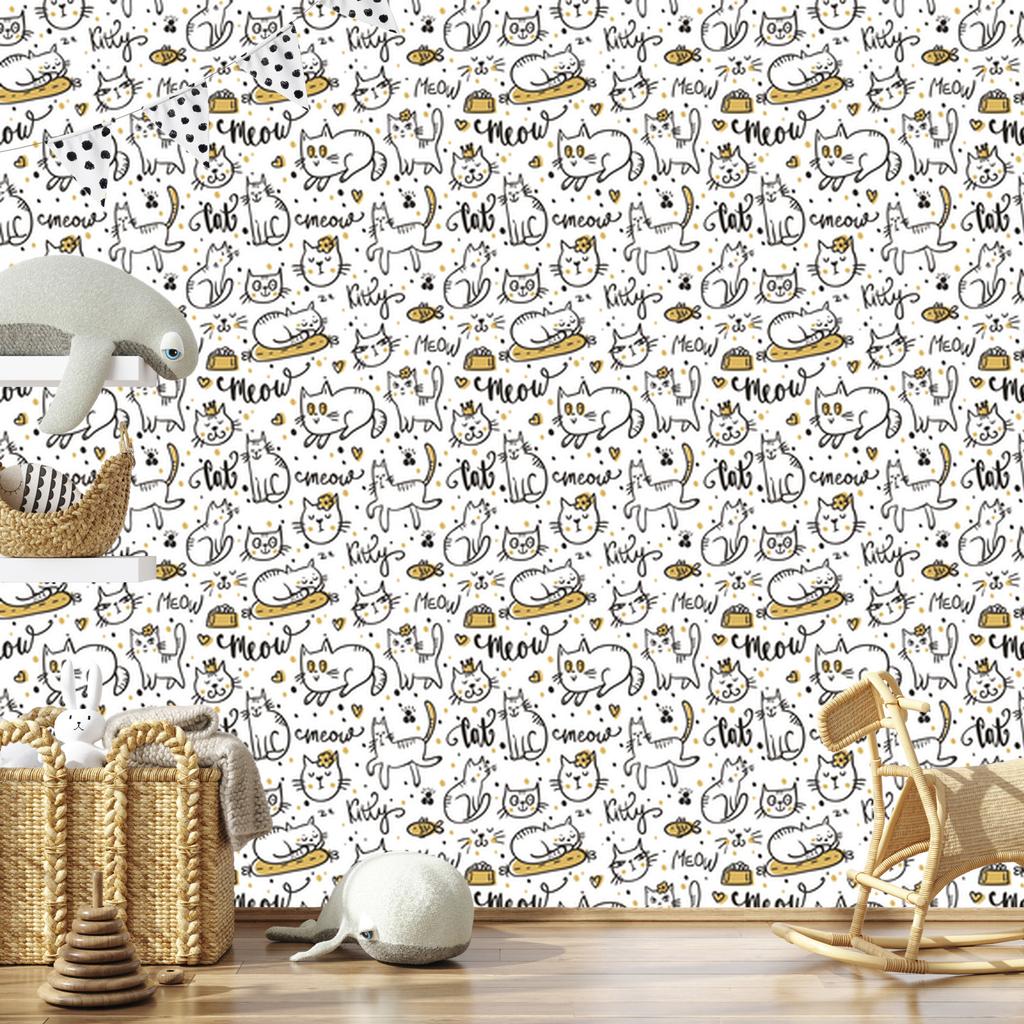 Funny kittens wallpaper for living room and bedroom 50x1000