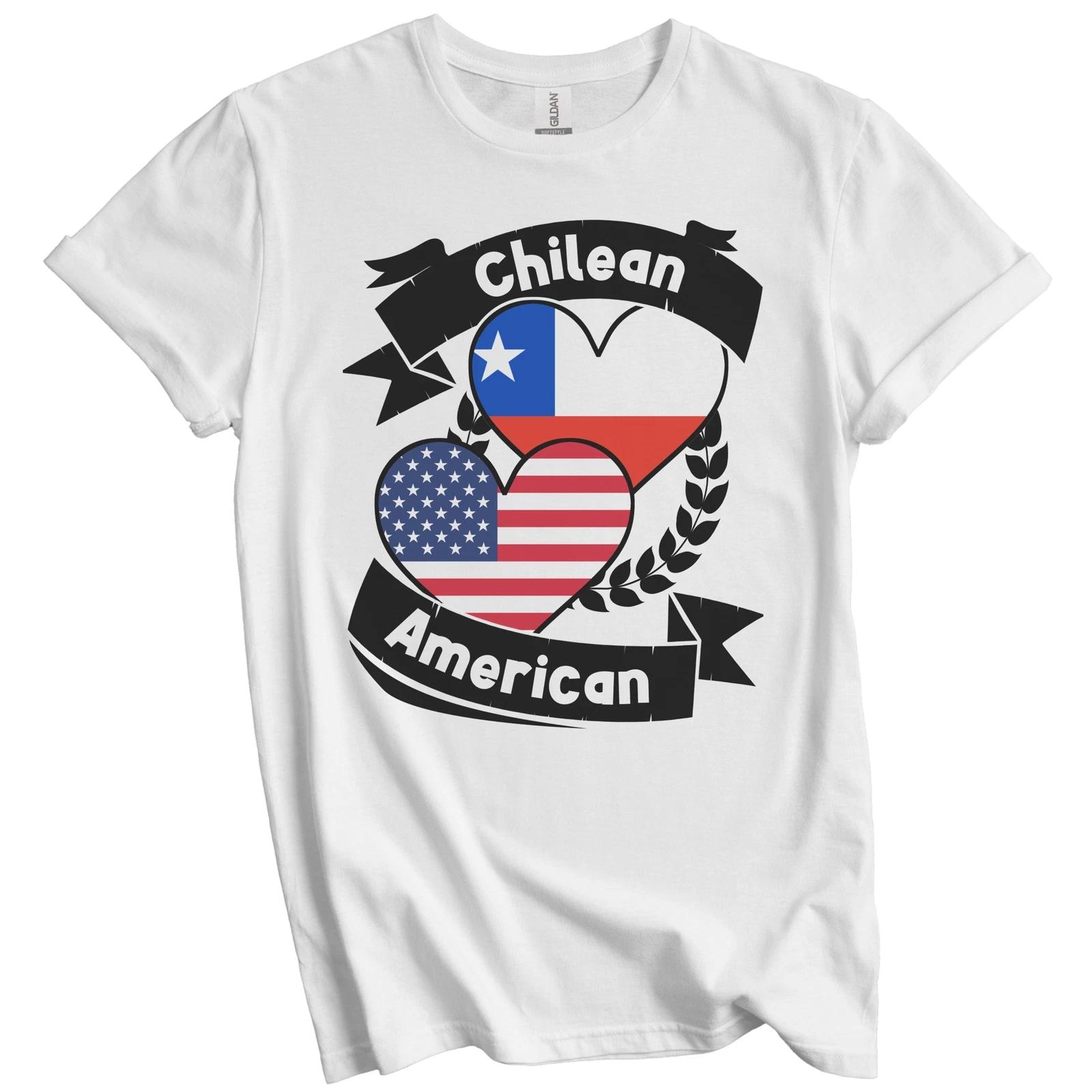 Chilean American Hearts USA Flag Chile Flag T-Shirt 4XL