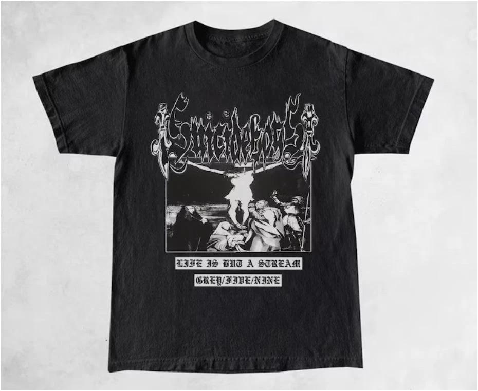 

Готическая рэп-футболка в стиле Suicideboys: Greyfivenine Винтажная уличная одежда XL