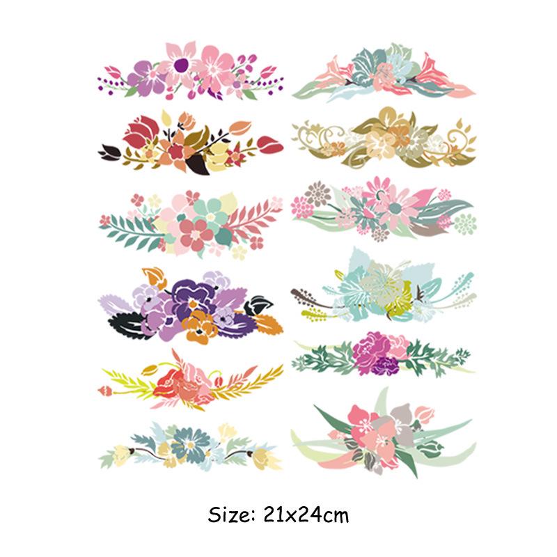 New Full-Page Flower & Butterfly Heat Transfer Sticker