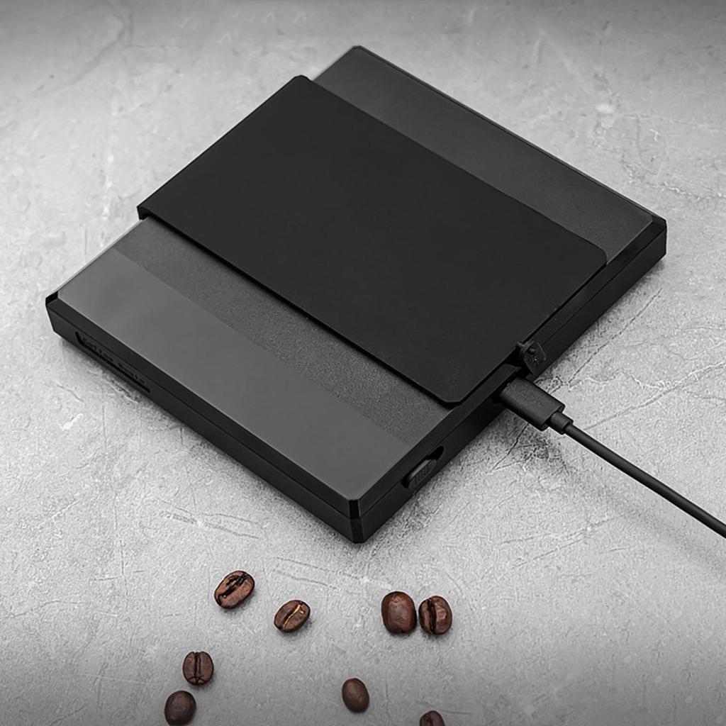 Kitchen Coffee Scale with Timer USB Small Food for Barista Black
