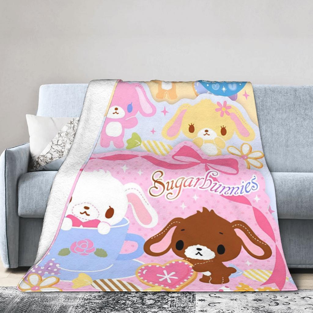 Sugarbunnies Shirousa Kurousa Cutecore Jojifuku Pinkcore Decke Fleece Warme Überwurfdecke für Auto Sofa Couch Schlafzimmer Steppdecke