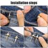 Taillenschloss festziehen Wiederverwendbare Metall-Jeans-Taillenschnalle Stern-Druckknopf Hose Pin Einziehbare Broschen Taillenverengung