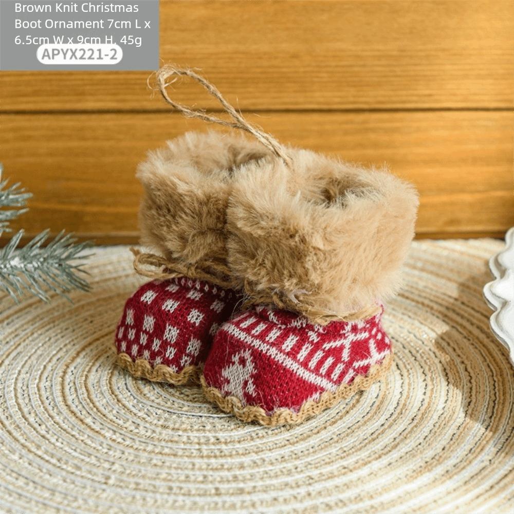 Pluszowa Ozdoba But Świąteczny Przytulna Tekstura Pluszowy Wisiorek Buty Dekoracja Choinki