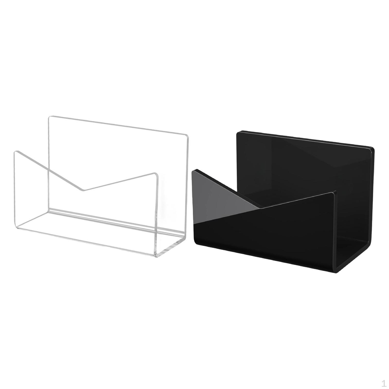 

2 шт. настольный держатель для писем, стеллаж для хранения конвертов, компактный, настольный, офисный, акриловый, устойчивый, почтовый Transparent Black