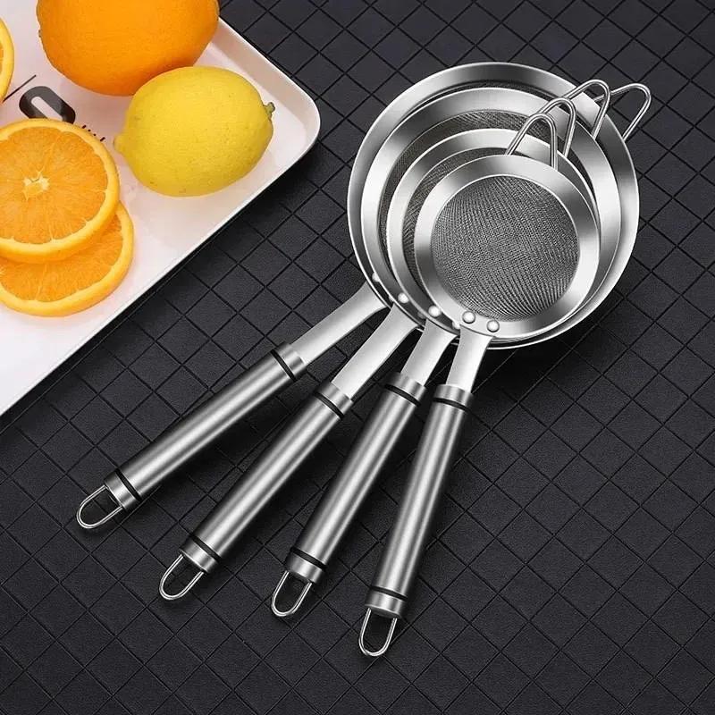2024 304 Stainless Steel Mesh Drain Household Juice Soybean Milk Densified Filter Screen Kitchen Chafing Dish Oil Strainer