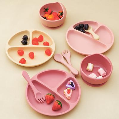 Color Kids Bol à ventouse en silicone Vaisselle d'alimentation pour nourrisson Entraînement Apprentissage Manger Assiettes et Assiettes à nourriture Assiette Articles pour bébé