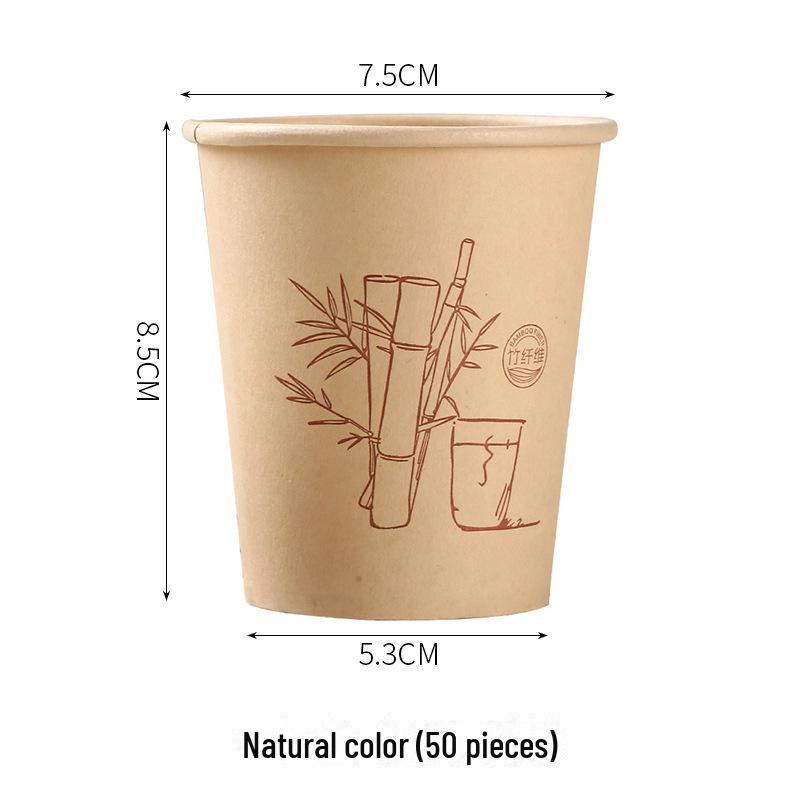 

Одноразовые бумажные стаканчики из бамбукового волокна, упаковка 50 шт., натуральный цвет, пищевой класс, для использования в офисе