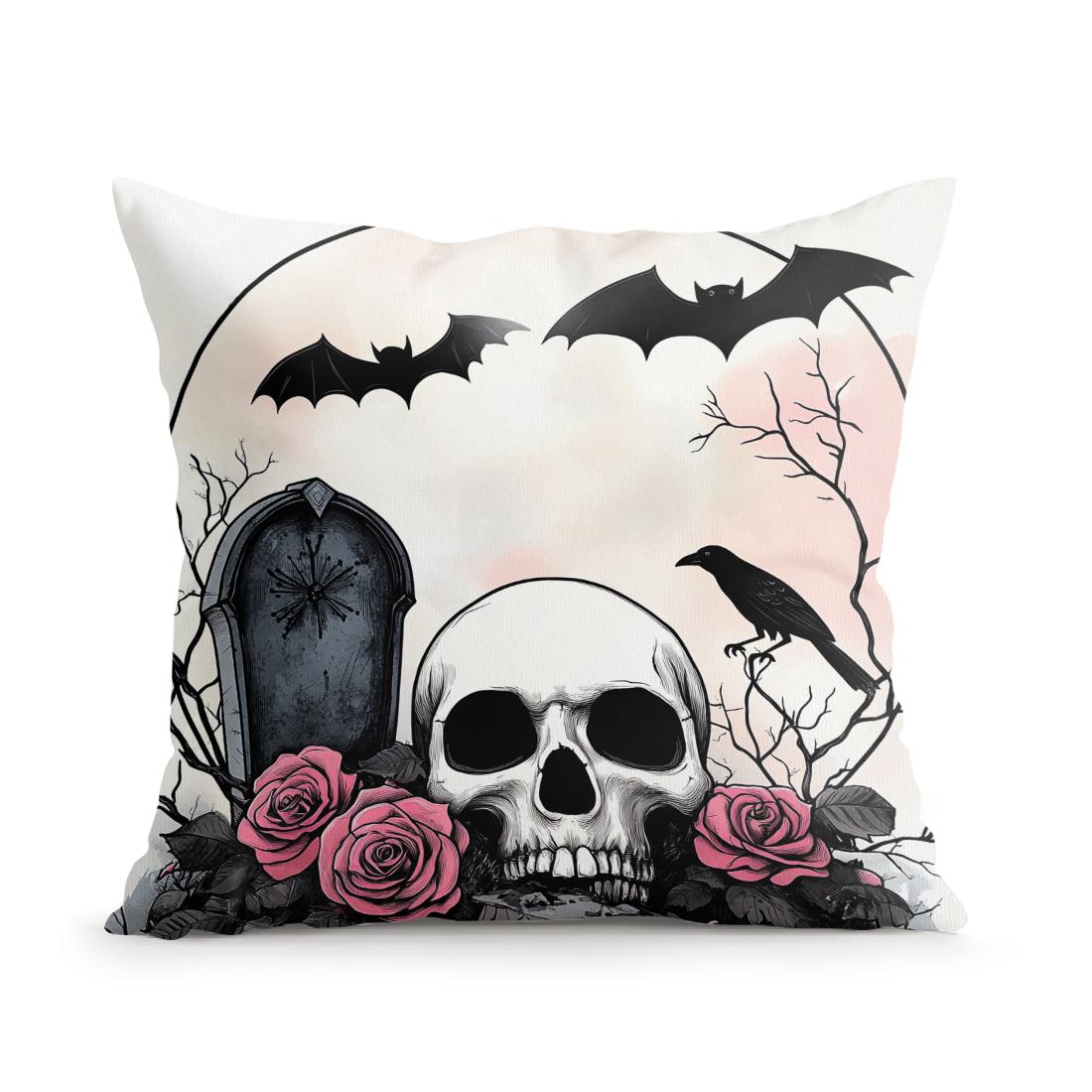 

Home Decor Dark Fantasy Pillow Covers with Gothic Motifs Pattern Cushion Cover Suitable for Sofa Bedroom Car Pillow Cover 16x16Inch