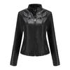 Women's European & American Spring/Autumn Leather Motorcycle Jacket - Stylish Short Design