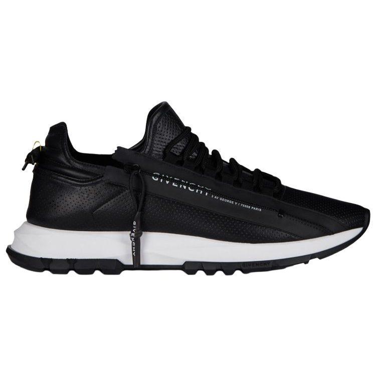 Givenchy Spectre Cow Leather Zip Closure Lightweight Low Top Athletic Shoes Men's Black BH003MH0NJ-001
