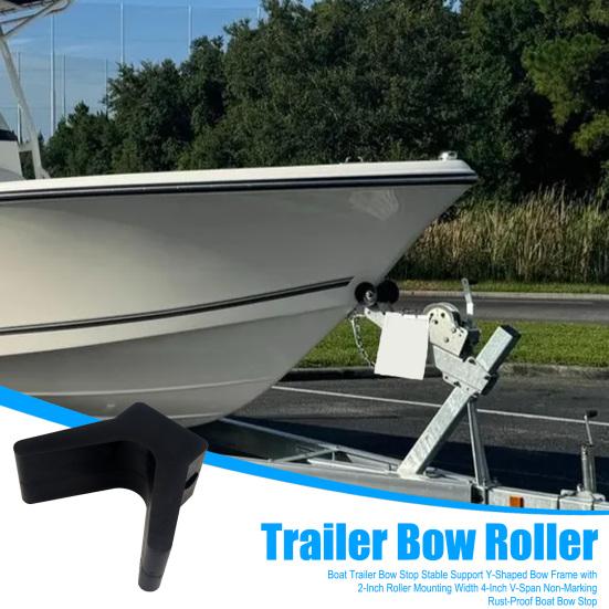 Parada de Proa para Reboque de Barco Suporte Estável Estrutura em V para Proa com Montagem de Rolo de 2 Polegadas Largura de Montagem 4 Polegadas V-Span Parada de Proa para Barco Não Marcação Resistente à Ferrugem