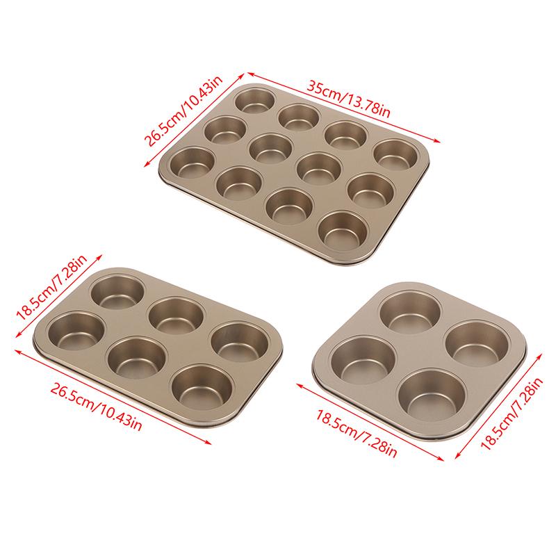 4/6/12 Cups Cupcake Pan Muffin Tray Cupcake Mold Muffin Pan Carbon Steel Baking Pan Non Stick Bakeware Microwave Cake Mould