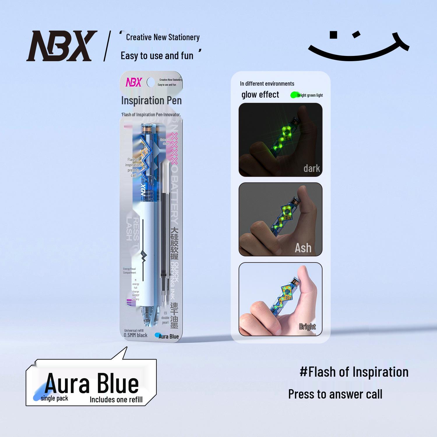 

NBX Lightning Neutral Black Writing Pen - Creative Student Stationery 0.5mm