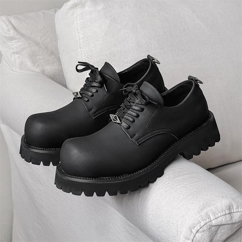 

Туфли Mickey Derby мужские, высокие, повседневные, с круглым носком, с большим носком, черные, кожаные, для повседневного ношения на работе, 1029-K 38 чёрный