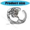 Handcrafted Hollow Heart Adjustable Ring Lightweight Copper Jewelry Adjustable Punk Rings For Women Vintage Design
