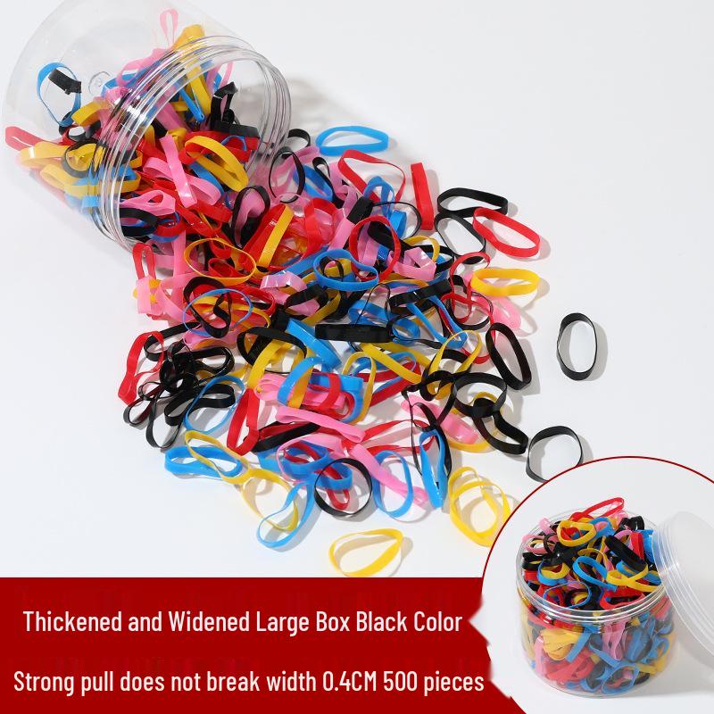 Children's Extra Thick Black Elastic Hair Ties - No Damage, High Elasticity