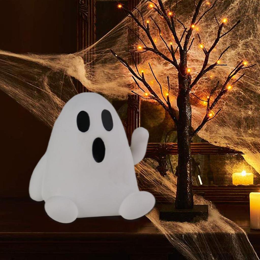 Halloween Statue Indoor Cute Spooky Ghost Figurine With Waving Hands Seasonal Holiday Spooky Desk Ornament For Home Bookshelf