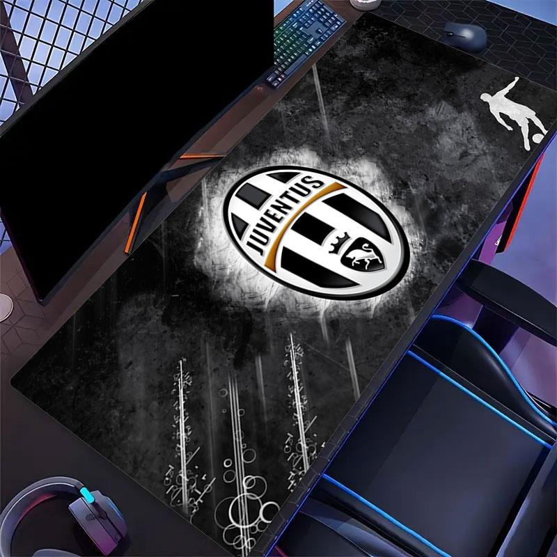 Tappetino Mouse Juventus FC, Tappetino da Scrivania XXL per Gaming, Mousepad Antiscivolo XXL per Laptop e Tablet, Tappetino da Gioco per Mini PC con Bordi Cuciti