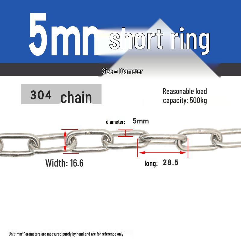 304 Stainless Steel Dog Chain - Available in Thicknesses: 1.2mm to 12mm